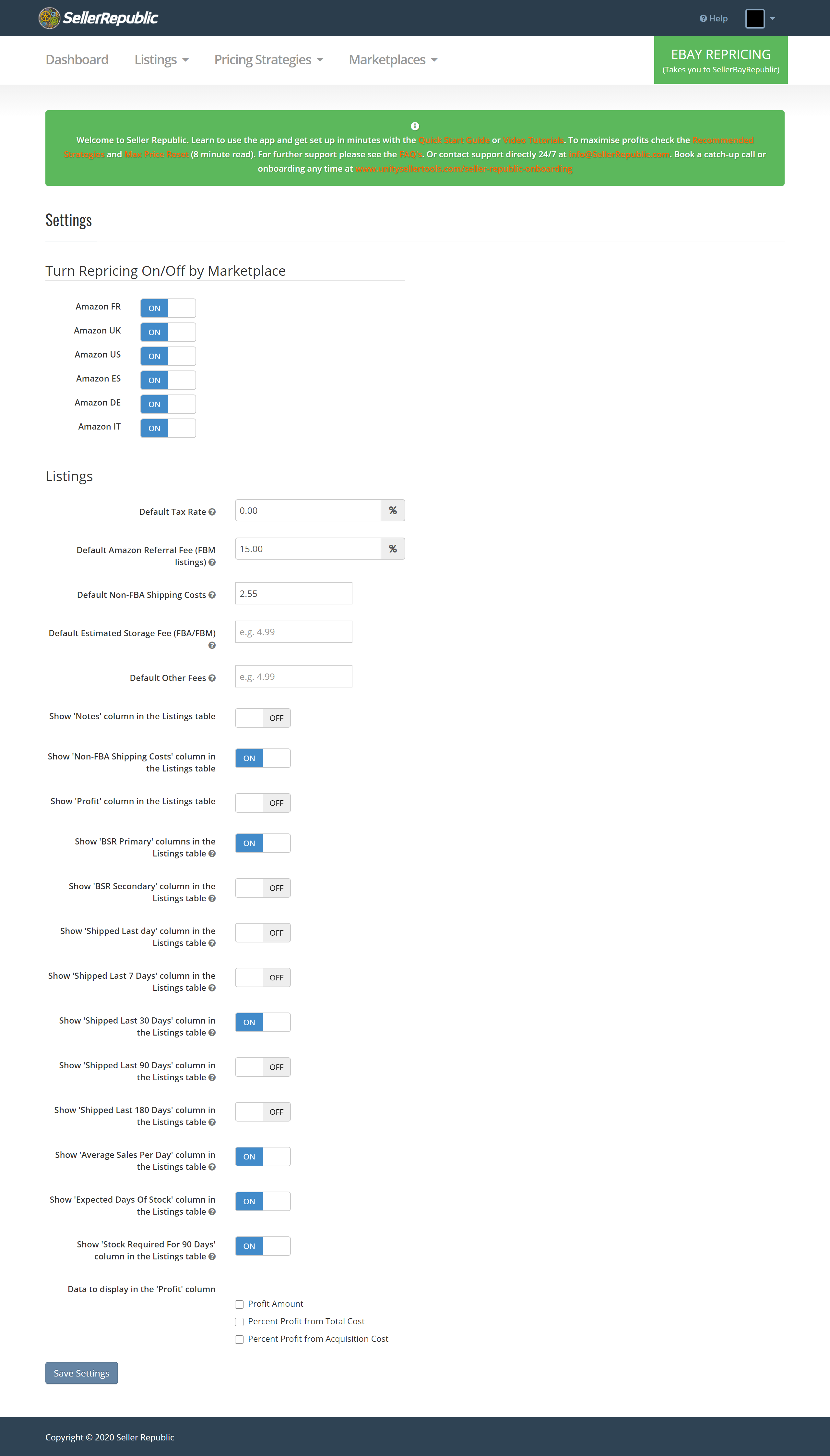 Configuraciones avanzadas de pronóstico de inventario de Amazon